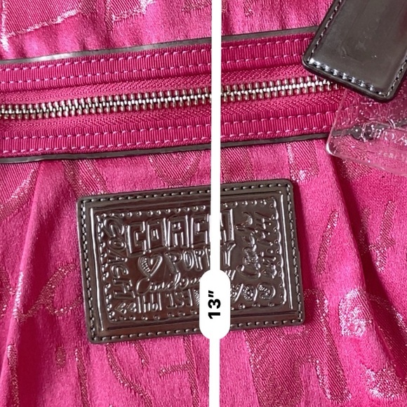 Limited Edition Coach Pink Poppy Shoulder Bag with Glossy Finish - Picture 13 of 14